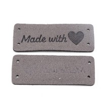 수제 라벨사랑 태그로 만든 옷 가죽 라벨 바느질 뜨개질 손으로 레이블 DIY 모자 가방 바구니 선물20 개, 03 02