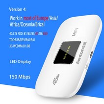 Benton 잠금 해제 3G/4G Lte Mifi 휴대용 미니 핫스팟 대형 무선 포켓 와이파이 라우터 Sim 카드 슬롯 네트워크 어댑터 리피터, CHINA, 2050mAh, Version 4