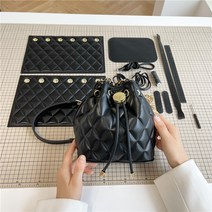 탑씨유 가죽공예DIY 키트 가죽가방 만들기DIY 핸드메이드 퀄팅백 바느질 세트, 핑크, 1세트