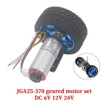 JGA25-370 DC 6V 12V 24V 기어드 모터 인코더 속도 측정 코드 디스크 높은 전력 큰 토크 균형 트롤리, 10 12_03 24V