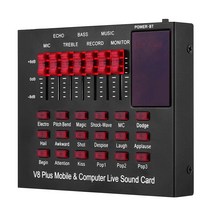 외장사운드카드 V8 플러그 믹싱 효과 라이브 사운드 카드 녹음 노래 컴퓨터 PC 비디오 채팅 외부 휴대 전화