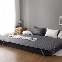 [아이닉스] 순면 누빔 패밀리침대 패드 270 x 200(SS+K), 색상:화이트