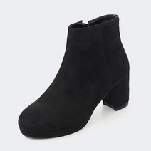 나나구두 라운드토 스웨이드 청키 통굽 앵클 부츠 7cm