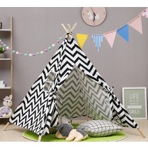 장박텐트 그늘막 돔 텐트 3인용 4인용 1.35m 대형 표백 없는 캔버스 하우스 티피 휴대용 어린이 인도 놀이 작은 집 방 장식, [03] 3