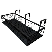 모칸도 베란다 화분걸이대(직각형 60x25cm고층용) 고리3개형, 01.화분걸이대(직각형)60x25_블랙