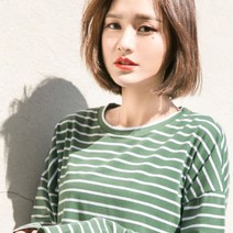 가바바 여성 맨투맨 가로 줄무늬 포인트 숏한 느낌의 긴팔 티셔츠 G39353