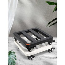 이동식 화분 받침대 철제 메탈 튼튼한 배수구멍 홀더, 블랙 300mmx300mmx90mm