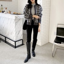 쉬즈아츠 하운드체크 오픈 가디건 국내제작