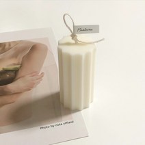 F5NATURE 스트라이프캔들 오브제캔들 디자인 향초 필라왁스 인테리어소품 홈데코 생일선물, 13.피오니