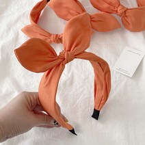 (자체제작) ﻿호박 오렌지 주황색 포그니 왕리본머리띠 콘서트 응원도구 박창근
