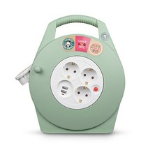 러그 케이블릴 3구 USB 2포트 선 민트그린, 10m, 1개