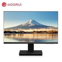 게이밍모니터 KOORUI 24 인치 모니터 사무실 IPS 1920x1080 FHD 75Hz 조명 스크린 HDMI VGA 게임용 컴퓨터 디스플레이 보조모니터 서브모니터 포터블 24인, [01] Black, [02] EU 플매트 카펫 러그