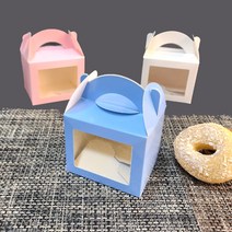 창문형 선물상자 핑크 / 조각케익상자 포장박스 쿠키 블루 머핀 투명창 상자 박스, 1장, 창문형 선물상자(블루) 소