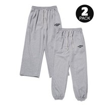 어반에이지 2팩 라운드 로고 조거 팬츠 바지 + 와이드 멜란지그레이