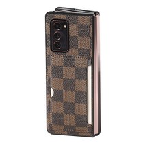 루스톤 메이플 삼성 갤럭시 Z폴드2 지폴드 제트폴드2 카드 포켓 수납 슬림 체크 무늬 패턴 가죽 핸드폰 케이스