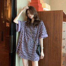 [당일출고] 레오파드 오버핏 반팔티 티셔츠 박스핏 포인트 캐주얼