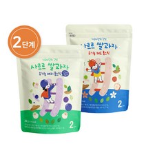 지구대장 유기농 아기간식 사르르 쌀과자 2단계_6입 블루베리 사과, 베리롱스틱(블루베리) 6입