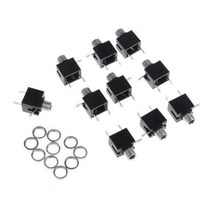 MTSHOP 2X 3Pin 3.5mm 암 오디오 모노 헤드폰 잭 소켓 커넥터 이어폰 10Pcs, 설명, 플라스틱, 블랙