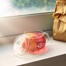인블룸 T 내열유리 티 머그컵 500ml(뚜껑포함), 단일