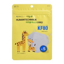 아이숲 KF80 식약처 인증 4중필터 미세먼지 방역 마스크 소형, 1팩, 5매