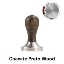 커피템퍼 커피탬퍼 49mm51mm53mm57mm575mm58mm5835mm585mm 나무 손잡이 커피 탬퍼 에스프레소 파우더 해머 스테인레스 스틸 바리 스타 도구, Chacate Preto+58.5mm