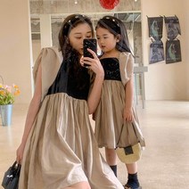 모녀 커플룩 시밀러룩 엄마딸 원피스 퍼프 슬리브 드레스