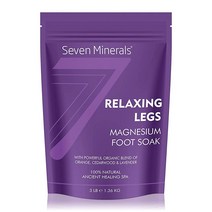 Seven Minerals Relaxing Legs 염화 마그네슘 플레이크 1.4kg(3파운드) - 엡섬 소금보다 더 잘 흡수 - 피곤한 다리와 다리 경련을 위한 독특한 풋 쏙 포