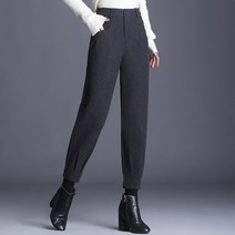 모직 여성 겨울 가을 배기팬츠 두꺼운 와이드 루즈핏 슬림핏 9부 작은 키 빅사이즈 캐주얼바지 1784958673