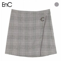 이엔씨 (EnC) 체크 사선 랩스커트(ENWH83785W)