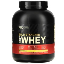 옵티멈 뉴트리션 골드 스탠다드 100% 유청 바나나 크림 5lb(2.27kg) 수크랄로스 아세설팜 칼륨 분리 유청 단백질 코코아 가루 대두 레시틴 농축 향료 펩타이드 해바라기