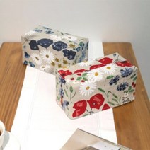 유노야 플라워가든 린넨 티슈커버, 레드