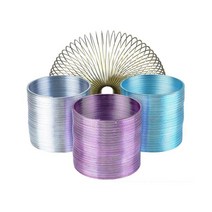 태엽 스프링 인장 볼트 코일 금형 스파이럴 대형 용수철 finewe 플랫 메탈 레인보우 서클 재미 클래식 링 멀티 컬러 사이즈 봄 장난감, 66x69mm 무지개