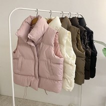 허니제이 / 아룬트 하이넥 포켓 스트링 패딩 조끼(5color)