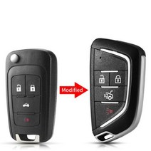 KEYYOU 개조 2345 BTN 뷰익 리모트 키 셸 케이스 쉐보레 크루즈 에피카 카마로 오펠 복스홀, For Chevrolet+Modified4 Button