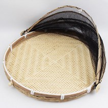 40cm 대나무 덮개채반 건조망 소쿠리 건조대 광주리 채반 1