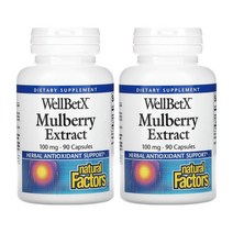 (2통) 내추럴팩터스 WellBetX 멀베리 추출물 100mg 90정 뽕나무 추출물 데옥시노지리마이신, 2개