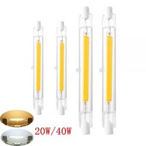 R7S LED 전구 COB 유리 튜브 78MM 20W 118MM 30W 할로겐 램프 교체 80W J78 J118 Lamparda 다이오드 스포트, 40W 118MM, 자연광