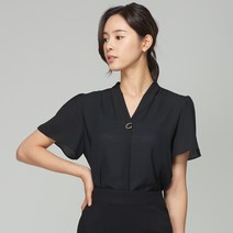 스무날 골드C버클반팔블라우스(블랙)