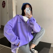 프레피룩 FW 기모 여성 후드 집업맨투맨 캐주얼 야상 재킷