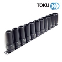 도쿠 45300S 1/2인치 임팩 소켓 롱 복스알 세트 11P