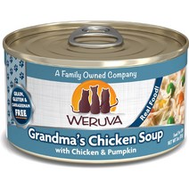 Weruva Grandmas 치킨 수프와 치킨 호박 그레인 프리 고양이 사료, 5.5-oz case of 24