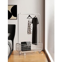 스테인레스 옷가게행거 스탠드옷걸이 철제 매장용, E타입(블랙포인트)