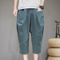 남자 린넨 배기 와이드 7부 조거 팬츠 07