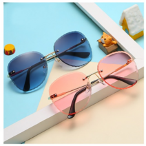 화이트키위 파스텔 무테 선글라스 여성 라운드 패션