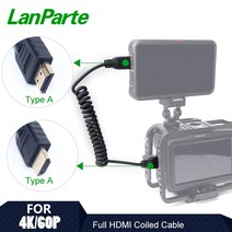 Lanparte-고속 풀 HDMI 호환 2.0 코일 케이블 4K 60P 10 Bit BMPCC 6K /4K 카메라 액세서리 아토모스용