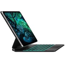 타입케이스 엣지 마그네틱 키보드 케이스 iPad Pro 12.9 (6세대 2022년) - 슬림 키보드 스마트 트랙패드 10가지 색상의 백라이트 12.95 5세대 및 4세대, Black