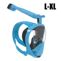 잠수풀 프리다이빙마스크스트랩 360도 회전 스노클링 마스크 남자 여자 스쿠버 수중 다이빙 마스크 전체 얼굴 스노클링 마스크 180보기 안개 방지 누출 방지, 색상 4 l-xl