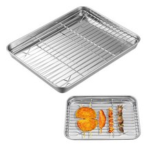 빵 베이킹 케이크 원형 사각 파이 틀 랙이있는 직사각형 팬 구이 트레이 비 스틱 베이킹 주석 팬 스테인레스 스틸 쿠커 그릴 쿠키 케이크 랙 Bakeware 선반 도구
