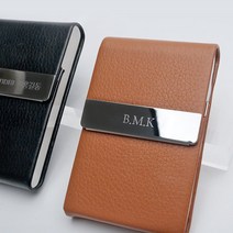 BC004 카드 지갑 자석 명함 케이스 이니셜 로고 각인무료 (주문메모에 기재), 블랙