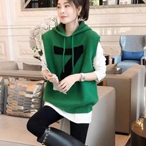 가을 오픈형 후드 니트 조끼 베스트 하늘비즈 A25 K006H710